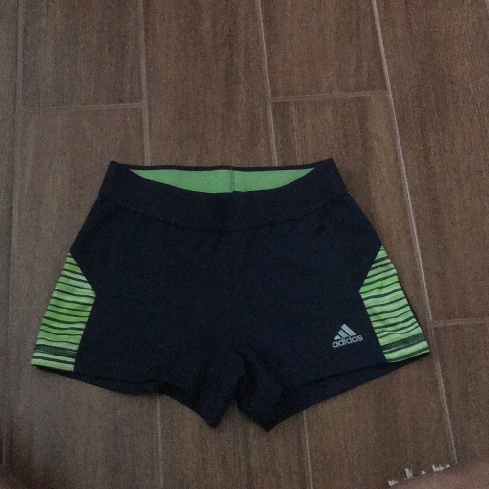 Adidas Running Shorts, Dark blue with green